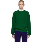 Gucci Green Cable Knit Wool GG Sweater