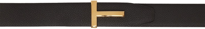 Photo: TOM FORD Brown & Black Reversible T Icon Belt