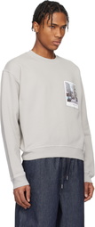 Helmut Lang Gray Dumbo Postcard Crewneck Sweatshirt