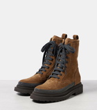 Brunello Cucinelli Suede combat boots