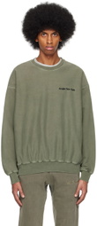 Awake NY Green Embroidered Sweatshirt