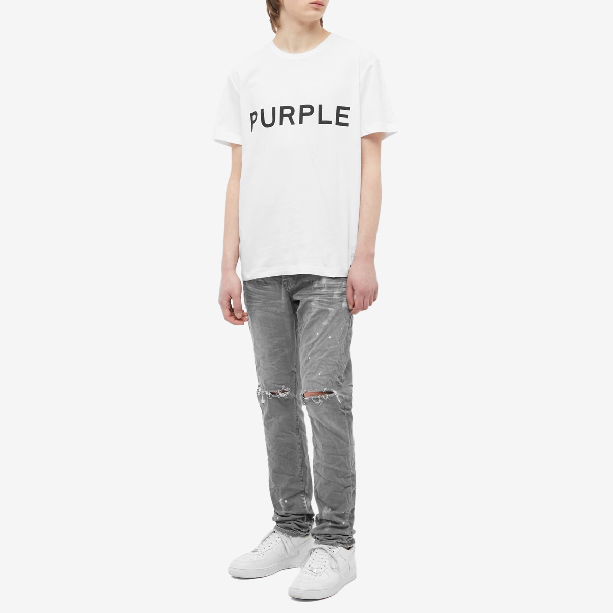 Purple Brand Logo Clean T-Shirt White