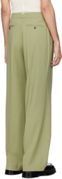 AMI Paris Green Pleated Trousers