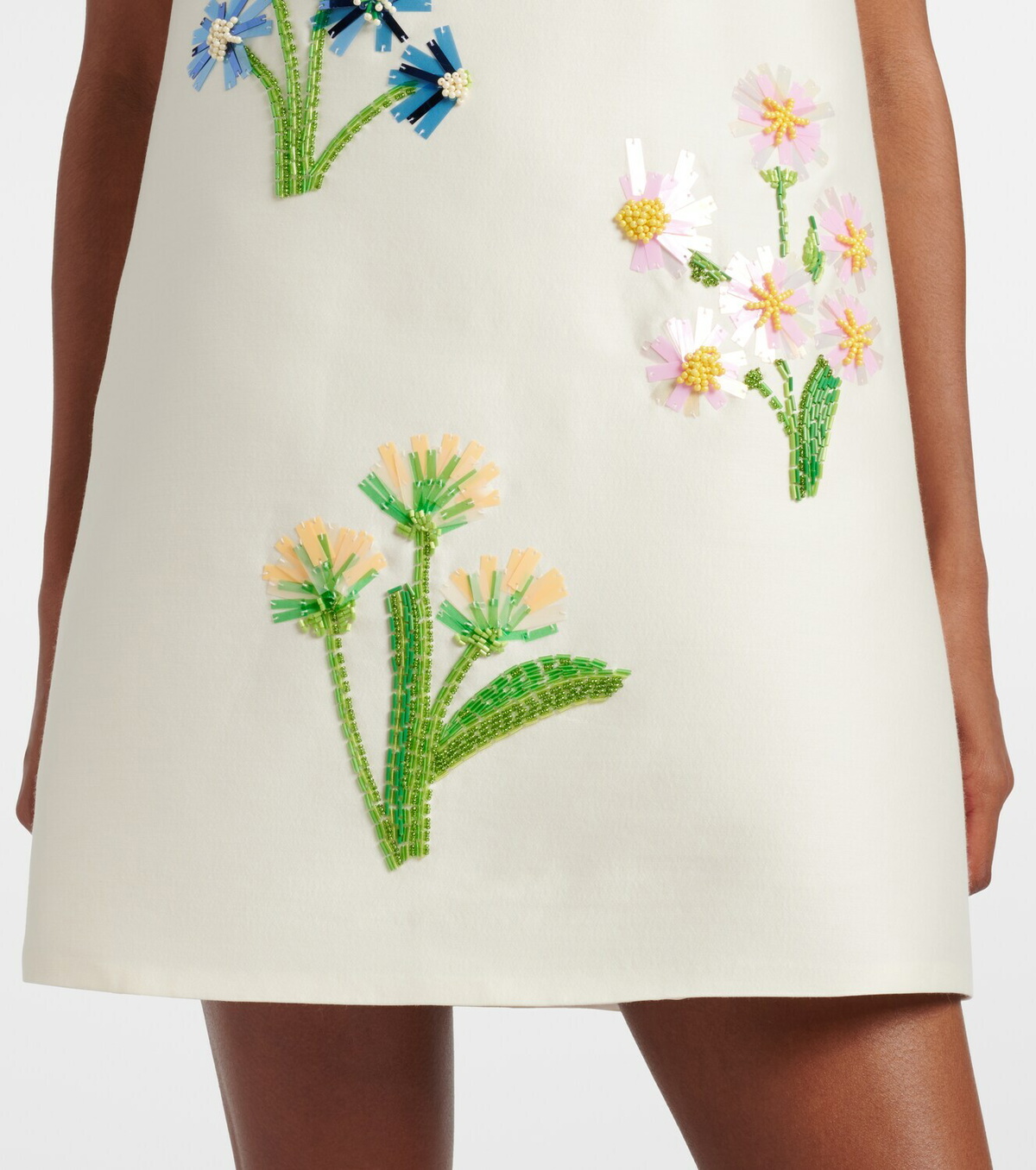 Leo Lin Leia embellished wool and silk minidress