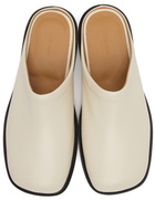 LE17SEPTEMBRE Off-White Leather Slipper Loafers