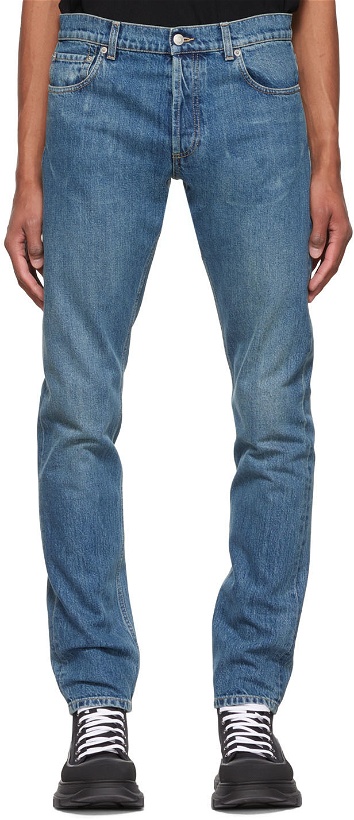 Photo: Alexander McQueen Blue Embroidered Jeans