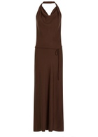 Faithfull The Brand Izaro Halterneck Woven Maxi Dress Chocolate