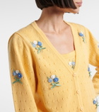 Rixo Merinda embroidered pointelle wool cardigan