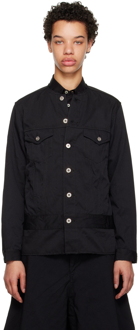 Black Comme des Garçons Black Collarless Jacket