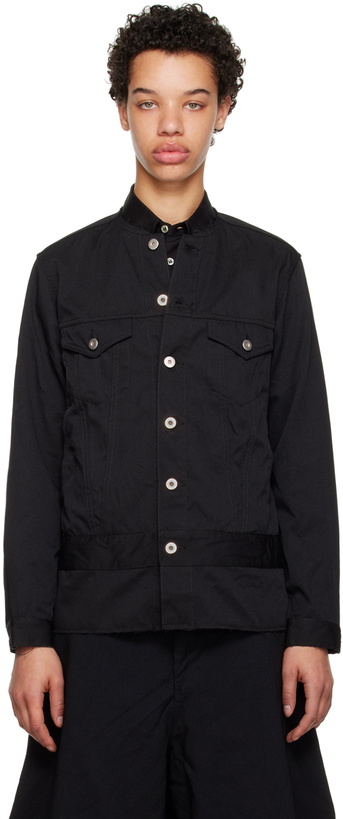 Photo: Black Comme des Garçons Black Collarless Jacket