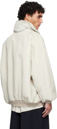 Hed Mayner Off-White Crinkled Bomber Jacket