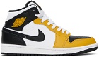 Nike Jordan Black & Yellow Air Jordan 1 Mid Sneakers