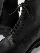 John Lobb - Perth Waxed-Suede and Full-Grain Leather Boots - Black