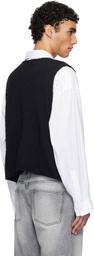 mfpen Black V-Neck Vest