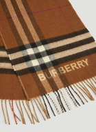 Giant Check Lateral Split Scarf in Brown