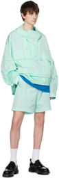 Wooyoungmi Blue Paneled Shorts