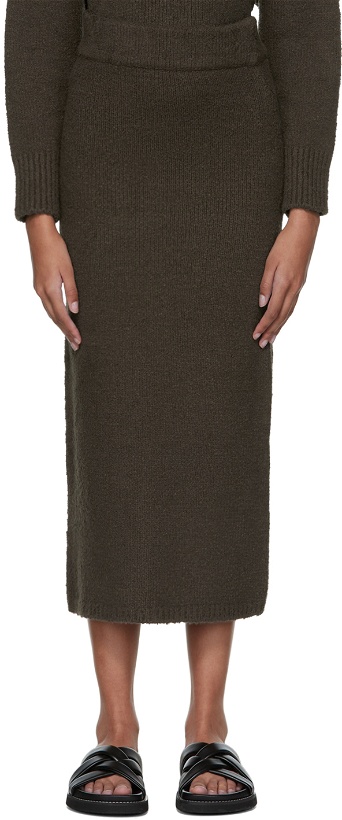 Photo: Missing You Already Brown Cotton Maxi Skirt