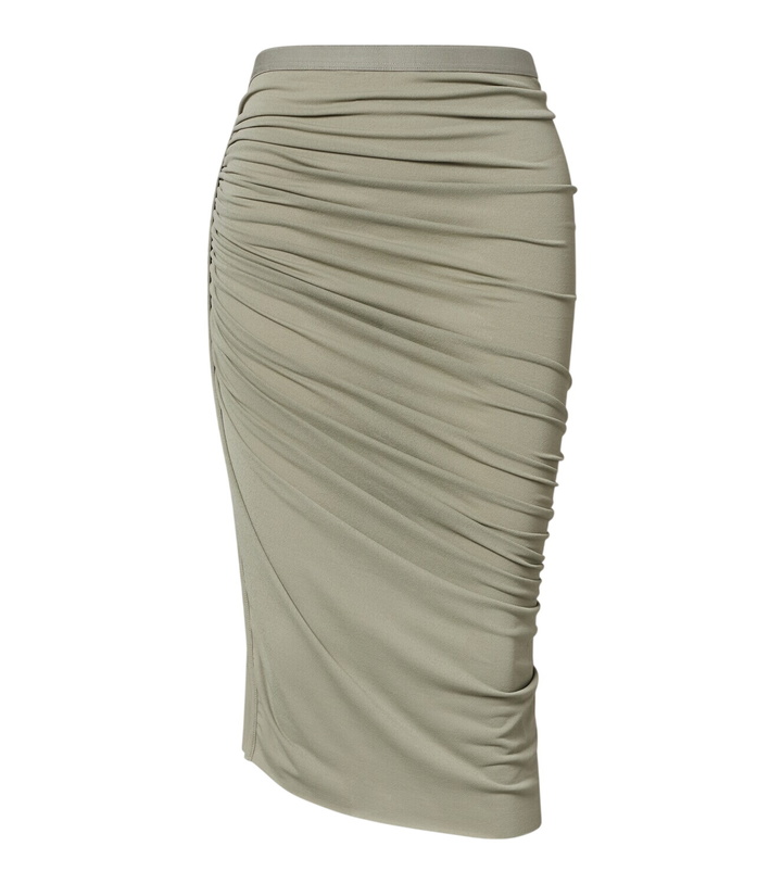 Photo: Rick Owens Lilies Edfu ruched midi skirt