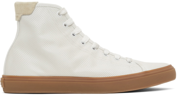 Photo: Saint Laurent White Larry High-Top Sneakers