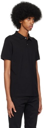 Sunspel Black Two-Button Polo