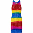 AGR Women's Racer Back Mini Dress in Red Yellow