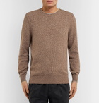 Brunello Cucinelli - Button-Trimmed Mélange Cotton Sweater - Tan