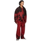 Feng Chen Wang Red and Black Tie-Dye Cargo Pants