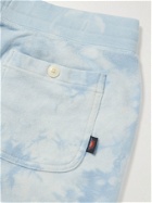 FAHERTY - Tie-Dyed Cotton-Jersey Drawstring Shorts - Blue