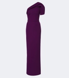 Safiyaa Millie belted crêpe gown
