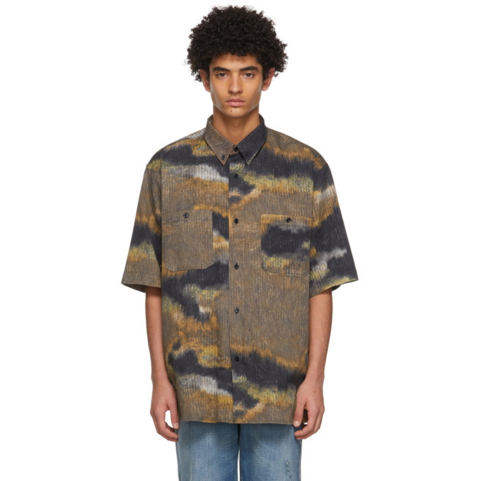 Photo: Acne Studios Brown and Black Graphic Short Sleeve Shirt