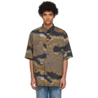 Acne Studios Brown and Black Graphic Short Sleeve Shirt