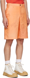 Jacquemus Orange Le Raphia 'Le Short Tecido' Shorts