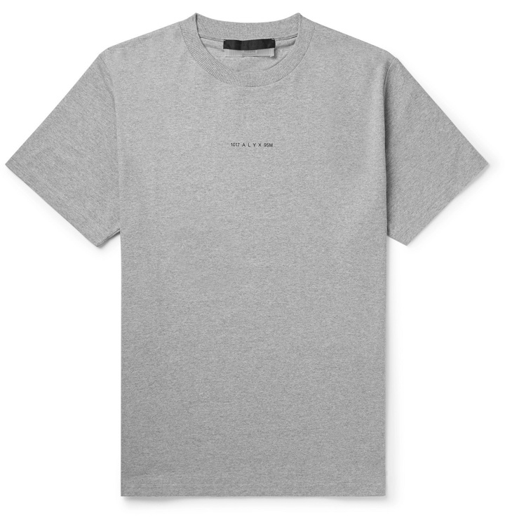 Photo: 1017 ALYX 9SM - Logo-Print Mélange Cotton-Blend Jersey T-Shirt - Gray