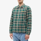 Butter Goods Men's Insulated Plaid Zip Through Jacket in Forest Green