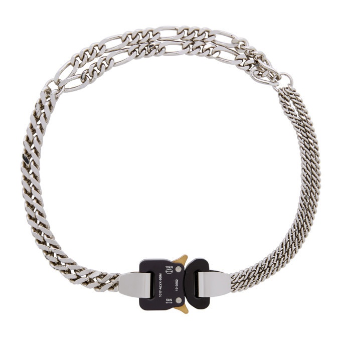 ALYX 9SM Silver Triple Chain Buckle Necklace  ALYX 9SM