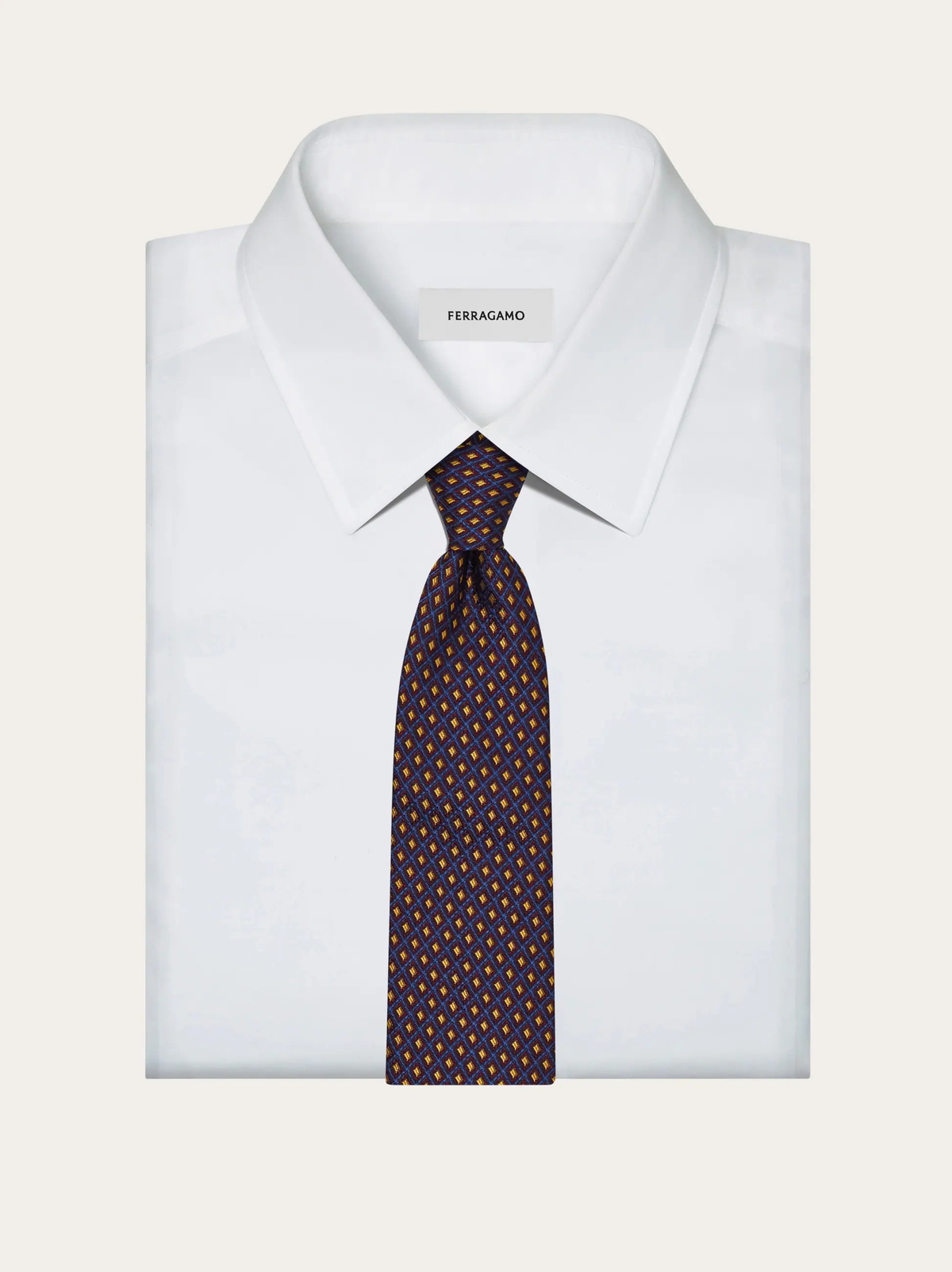 Ferragamo Mens Jacquard tie - Infinite Inspirations in Red