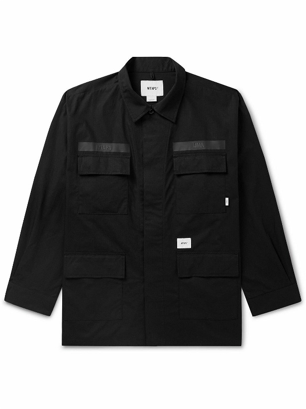 Photo: WTAPS - Logo-Embroidered Cotton-Ripstop Overshirt - Black