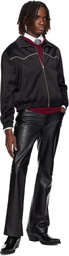 Ernest W. Baker Black Flare Leather Pants