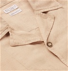 Brunello Cucinelli - Camp-Collar Linen and Cotton-Blend Shirt - Men - Beige