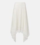 Staud Ainsley lace-trimmed cotton voile midi skirt
