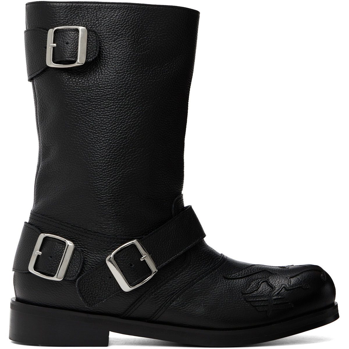 Stefan Cooke Black & Silver Star Biker Boots Stefan Cooke
