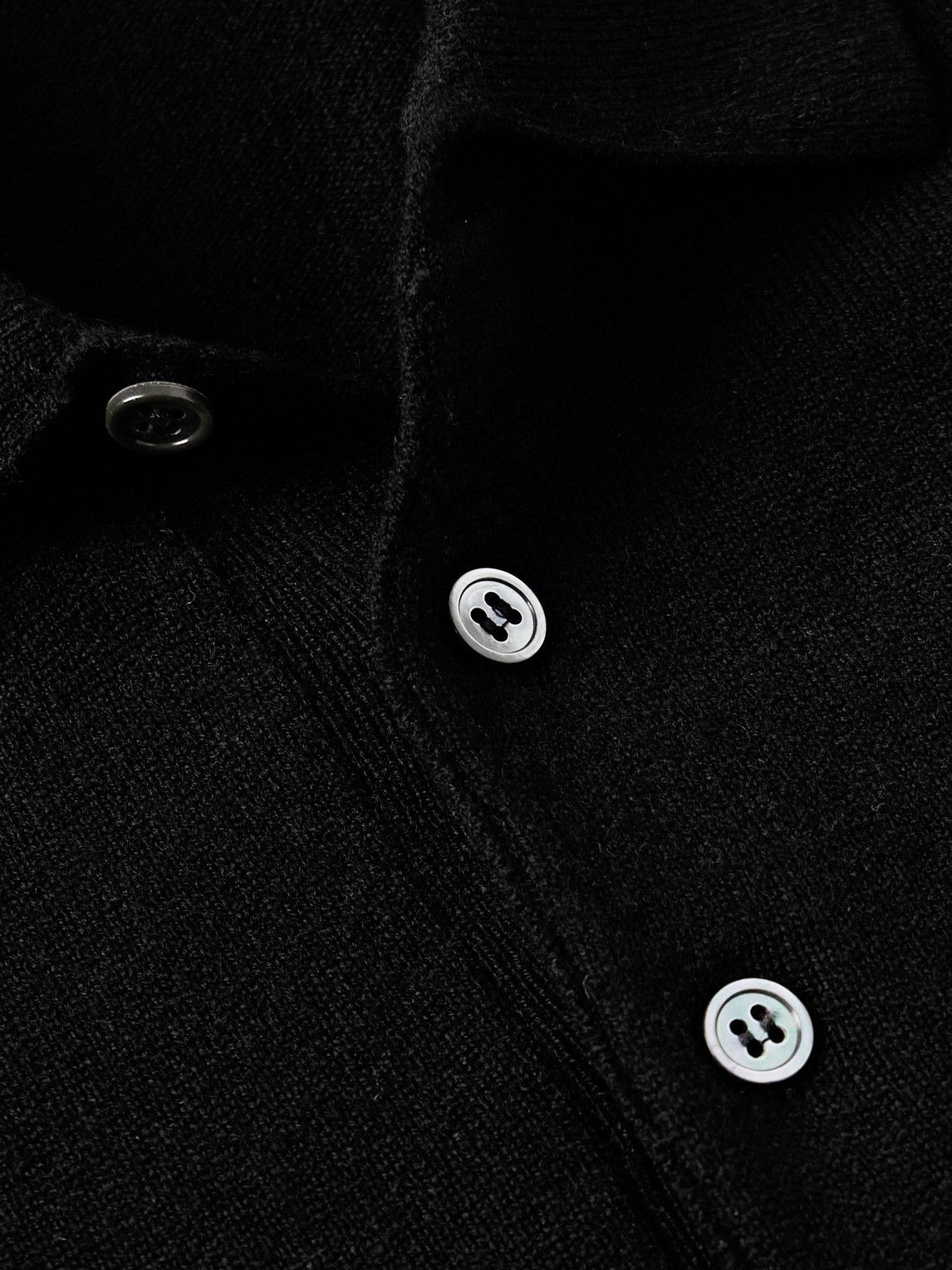 Anderson & Sheppard - Wool and Cashmere-Blend Polo Shirt - Black