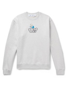 Off-White - Slim-Fit Printed Cotton-Jersey Sweatshirt - Gray