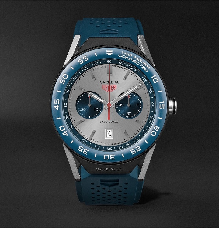 Photo: TAG Heuer - Connected Modular 45mm Titanium and Rubber Smart Watch - Men - Silver