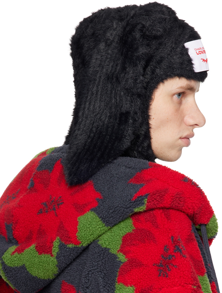 Charles Jeffrey LOVERBOY Black Fluffy Rabbit Balaclava