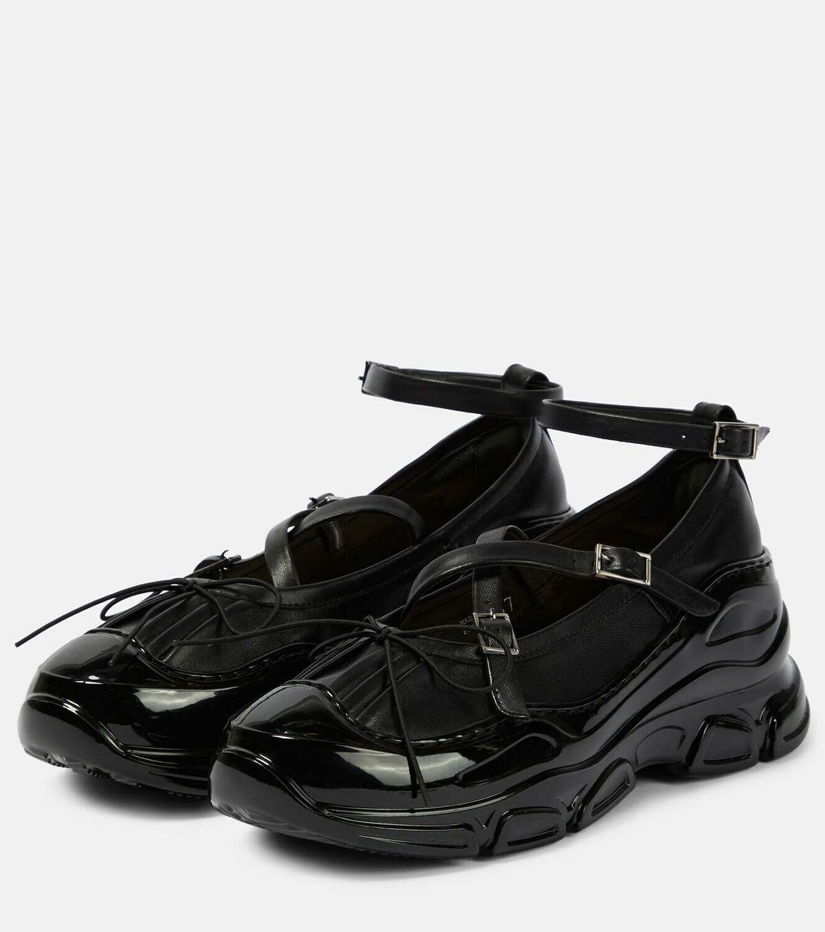 Simone Rocha Pleated leather ballet flats Simone Rocha