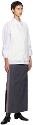 REMAIN Birger Christensen Gray Two-Color Maxi Skirt