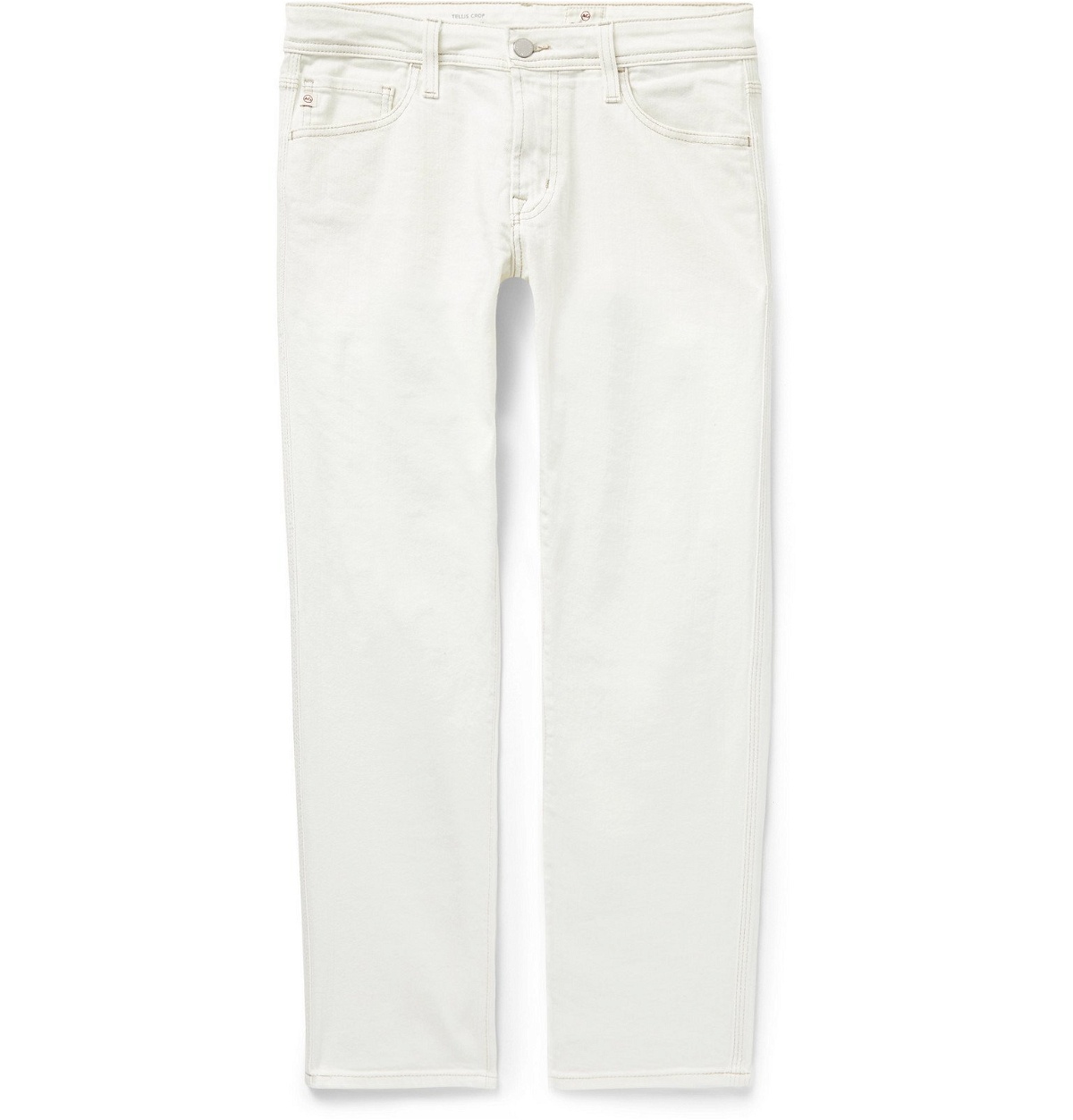 AG Jeans Tellis Slim-Fit Cropped Jeans - White AG Jeans