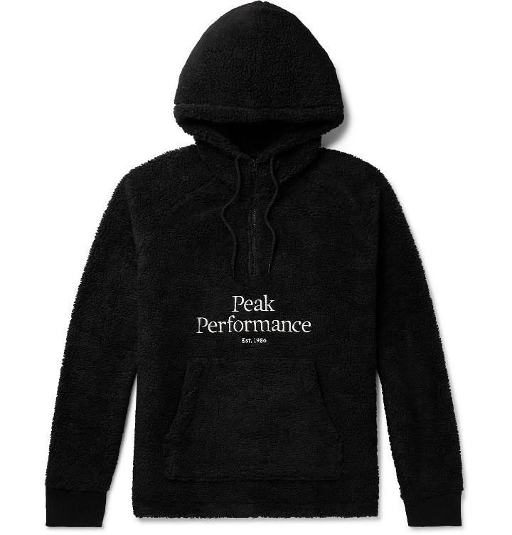 Photo: Peak Performance - Logo-Embroidered Fleece Half-Zip Ski Hoodie - Black