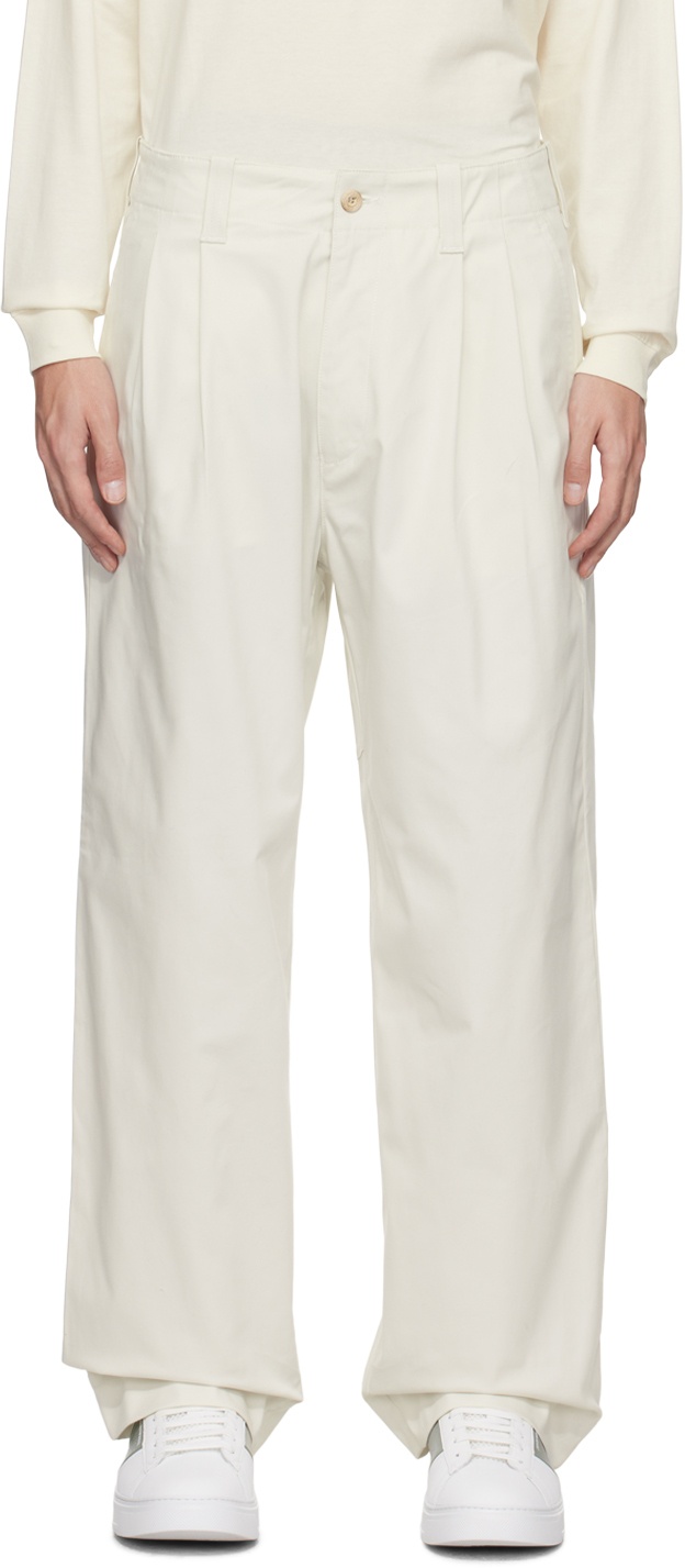 Photo: Emporio Armani Off-White Pleated Trousers